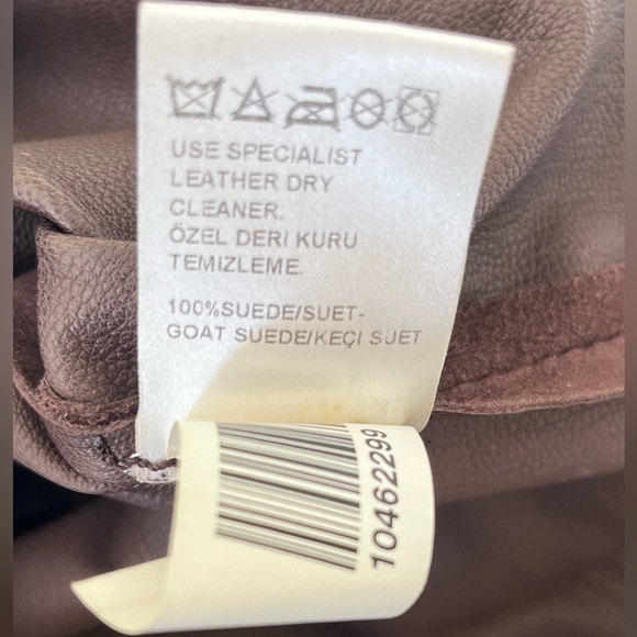 Desa brand cocoa brown color real Suede Leather Blazer with belt Eu Large US L - Picture 12 of 16